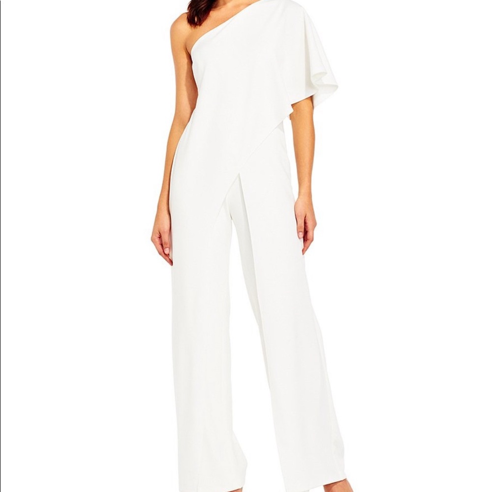 Adrianna Papell Ivory Crepe Jumpsuit